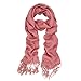 Solid Color Soft Viscose Stardust Scarf with Glitter Threads, Pink