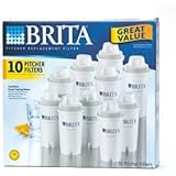 Brita 766229 Pitcher Replacement Filters, 10-Pack