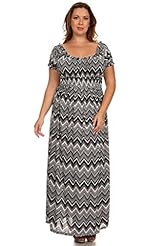 Plus Size Zig Zag Polyester/Rayon/Spandex Maxi Dress 