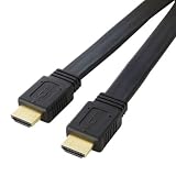 LOAS イーサネット対応HDMIフラットケーブル(ver. 1.4)規格認証済 2m RoHS対応 ブラック ZDH-F220BK