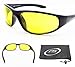 Yellow Bifocal Glasses for Men and Women with ANSI Z87 Safety Polycarbonate Lenses. Free Microfiber Cleaning Case.