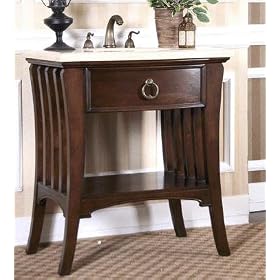 Upperclass Furniture W5296-11 Sink Chest- Under Mount Bone Color Sink- Cream Marble... by Upperclass Furniture