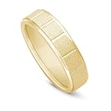 14k Gold Square Design Men's Wedding Band, 7mm