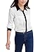 Allegra K Women Long Sleeve Button Down Sheer Chiffon Shirt Blouse,Medium / US 10,White