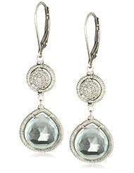 Dana Kellin Timeless Double Drop Diamond Pave and Aqua Quartz Earrings