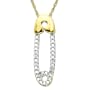 10k Yellow Gold Diamond Safety Pin Pendant (.08 cttw)