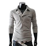 TheLees Mens casual rider style slim fit collar t-shirts