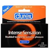 Durex Lubricated Latex Condoms, Intense Sensation 12 ea