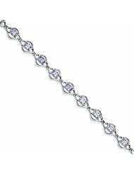 Genuine .925 Sterling Silver Pink Amethyst Bracelet 9.3 Grams . 100% Satisfaction Guaranteed.