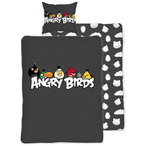 Parure de lit housse de couette réversible Angry Birds 100% coton