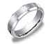 14k White Gold 8mm Comfort Fit Men's Wedding Band with Bevel Edge and Brushed Finish Center