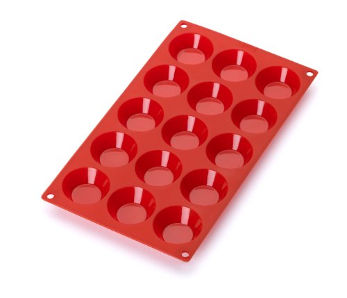 Lekue 15 Cavities Tartelette Multi Cavity Baking Mold, Red