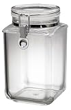 Bocal carré en plastique acrylique - 1,5 litre