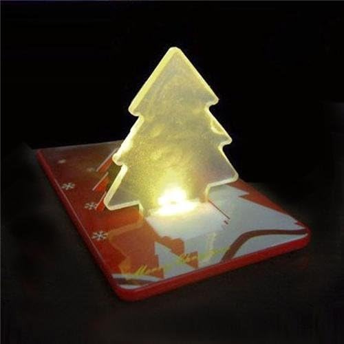 Folding Pocket Card LED Night Light Bulb Christmas Tree.