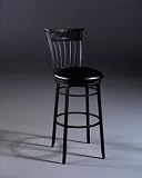 Kitchen & Housewares : Cottage Swivel Bar Stool-Black-30"