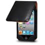 APPLE IPOD TOUCH 4TH GEN (2010&2011) PREMIUM PU LEATHER FLIP CASE - BLACK/TAN INSIDE PART OF THE QUBITS ACCESSORIES RANGE