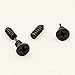 New Fashion Color Piercing 3D Cross Screws Ear Stud Earrings Lag spike Hip-Hip Earring Youth Men/Women (3.Black)