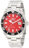 Invicta Men's 0998 Pro Diver Automatic Red Dial Stainless Steel Watch