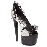 White Ruffle Peep Toe Pump Shoe Women's Sexy High Heel Shoes 6 Inch Heel Satin Lace Penthouse