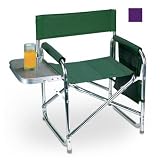 Sports Chair Purple Aluminum Chair With Fold Out Table Ins Drink Holder And Pockets