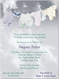 Clothesline Baby Shower Invitations - Set of 20