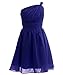Fairy Couple Girl's One Shoulder Ruching Short Chiffon Flower Girl Dress K0122
