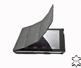 StilGut Couverture Case Tasche aus feinstem Leder f�r Apple iPad 2 mit Smart-Cover Funktion in schwarz (genarbtes Leder)