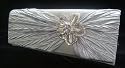New Satin Diamante Crystal Clutch Bag Purse Evening Bridal