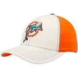 NFL Men's Miami Dolphins End Zone Structured Flex Hat - Tw91Z (White, Small/Medium)