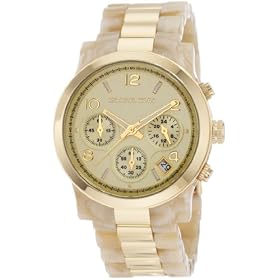 MICHAEL Michael Kors Women's Goldtone Mixed Metal & Horn Acrylic Bracelet Watch
