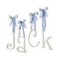 Hanging Wooden Letters With Blue Ribbon