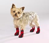 Pet Supplies : RED - MEDIUM - High-Top Neoprene Winter Dog Boots