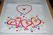 Embroidered Pink heart T with transfer hearts Adult-S