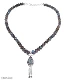 Labradorite necklace, 'Dream Talisman' 0.4 W 18.5 L