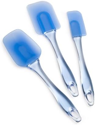 Wilton 570-1121 Easy Flex 3-Piece Silicone Spatula Set, Blue M4548