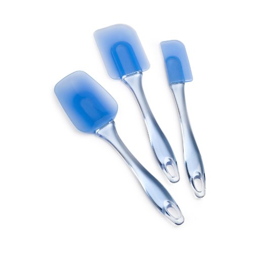 Wilton 570-1121 Easy Flex 3-Piece Silicone Spatula Set, Blue M4548