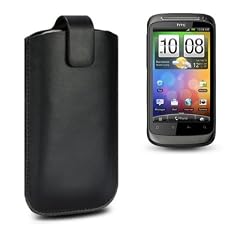 HTC DESIRE S HANDY ECHTES LEDER TASCHE CASE H�LLE IN SCHWARZ
