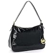 MICHAEL KORS SMALL TOP ZIP SHOULDER BLACK PATENT LEATHER HANDBAG