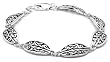 Sterling Silver Celtic Design Oval Link Bracelet, 8"