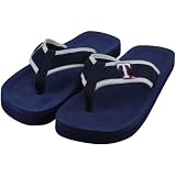 MLB Texas Rangers Unisex Basic Flip Flops - Navy Blue (Medium)