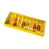 Set of 10 Hand-blown Glass Antique Perfume Bottles Hand-painted with 9K Gold Highlights