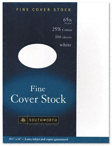 Southworth Products - Southworth - 25% Cotton Bond Copy/Inkjet/Laser Coverstock, White, 65lb, Letter, 100 Sheets - Sold As 1 Box - Gives legal documents immediate impact and decades of longevity. - Durable, woven finish. - Guaranteed in copiers, laser and inkjet printers. - Acid- and lignin-free. -