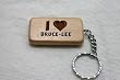 I Love Bruce-lee Wooden Keychain