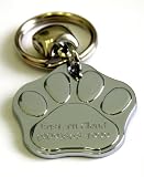Pet ID Tag, Dog ID Tag -Designer Pet Tags,Custom Made With Dog's Name,Phone Number,Dog Breed & Photo-New Elegant Material-Zinc Steel w/Diamond Engraving 2 Sides,Each Tag Comes with a Ring Ready to Attach to Your Favorite Collar and a Free Detachable Ding-Dong Ring,A Custom Made Dog Tag for Your Best Friend and Pamper Your Pet While Keeping Him Safer. Tag Size 3cm x 3cm Good For Any Breed Dog. New and The Best Custom Dog Tag ID.Paw Print Tag for Dogs.