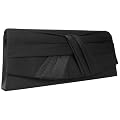 Satin Clutch Abendtasche, schwarz