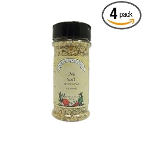 Lizzie's Kitchen No Salt Seasoning, 4.1-Ounce Plastic Jars (Pack of 4)