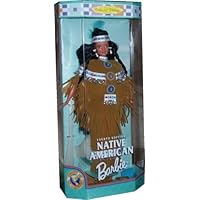 Barbie 1997 Collector Edition Dolls of the World 12 Inch Doll - Fourth Edition Native American Barbie with Poncho, Skirt, Headband, Moccasins, Jewelry, Hairbrush and Doll Stand