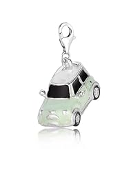 Sterling Silver & Enamel clip-on mini cooper charm