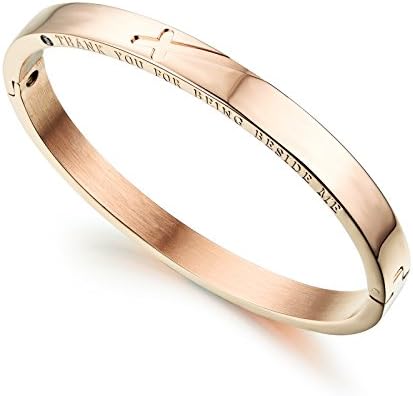 WuBeFine Cross couple titanium steel bracelet couple rose gold