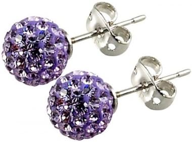 Tresor Paris 'Les Lilas' Lilac Crystal Earrings, 8mm